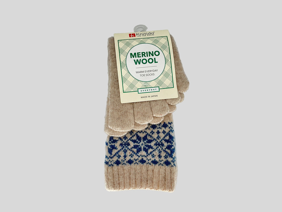 Merino Cashmere Snowflakes Zehensocken